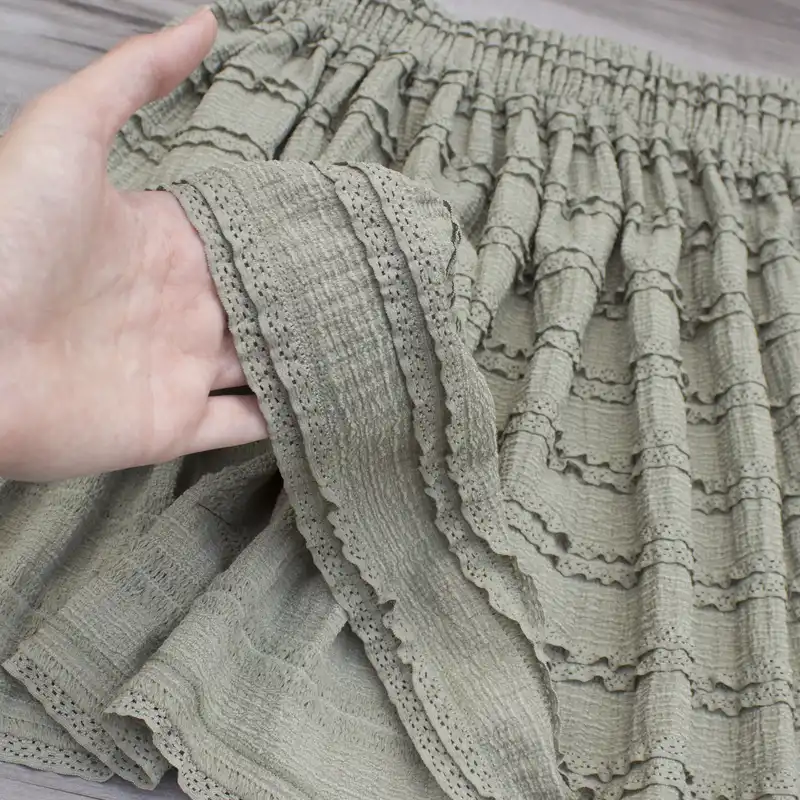 دامن چین‌دار زنانه مدل طبقه ای کد 2 رنگ سبز