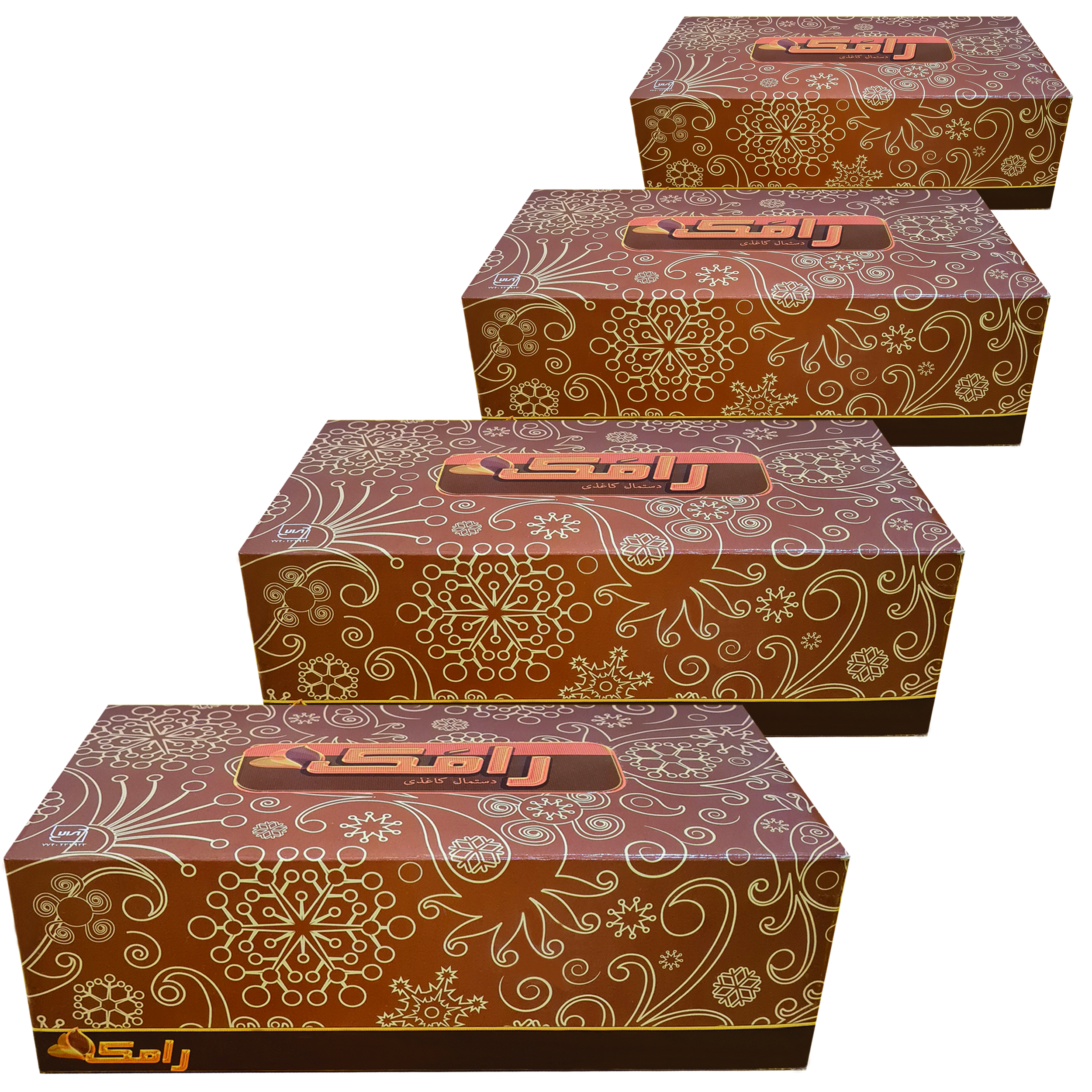 دستمال کاغذی 300 برگ رامک مدل جعبه ای مجموعه 4 عددی