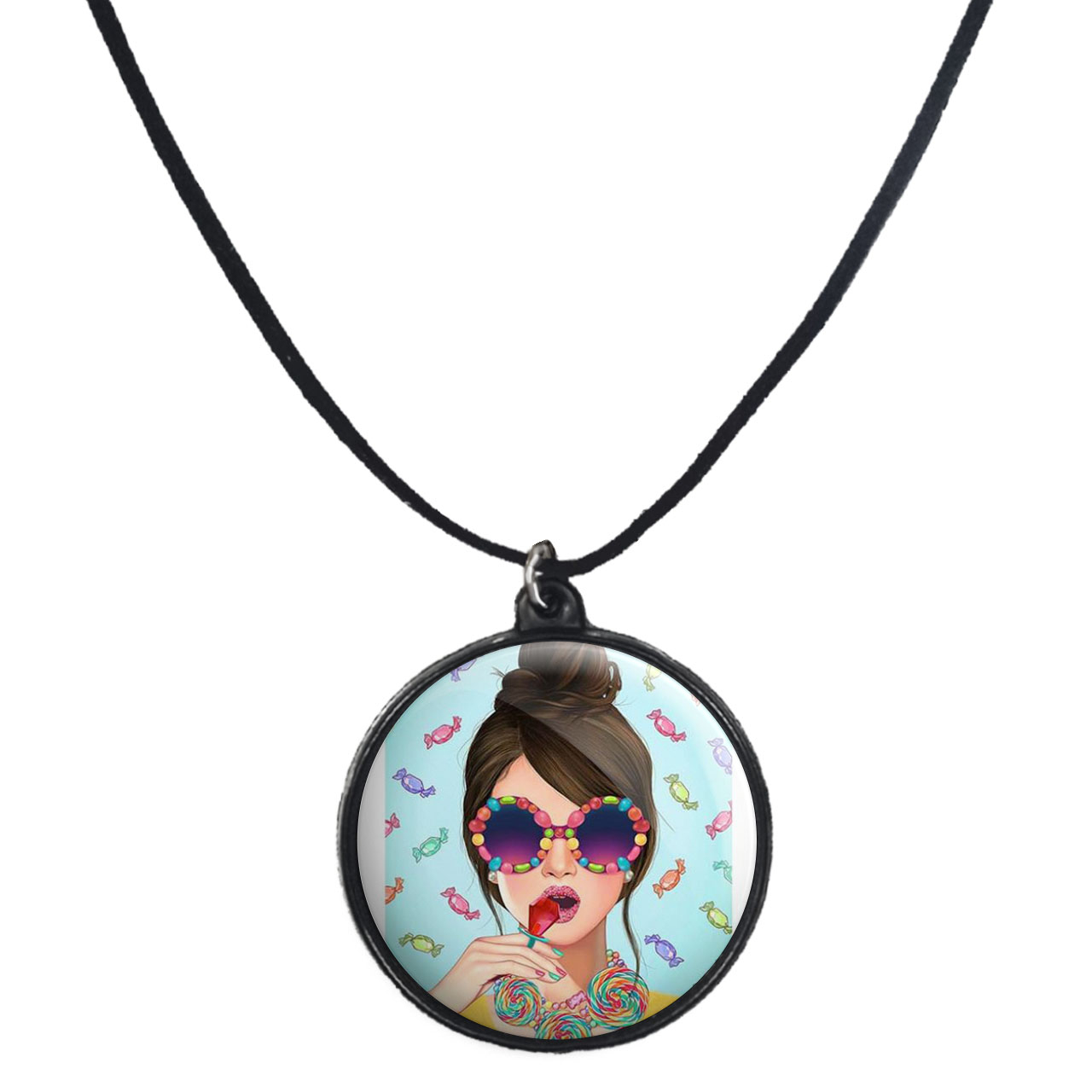 گردنبند پرمانه طرح دخترونه کد pmb.4557 مدل دو طرفه