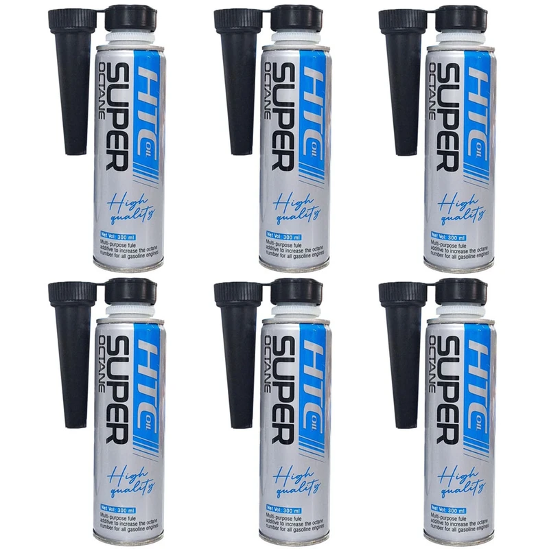 اکتان بوستر خودرو بنزینی اچ تی سی اویل مدل سوپر حجم 300 میلی لیتر بسته 6 عددی