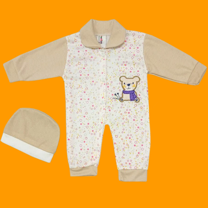 ست سرهمی و کلاه نوزادی مدل p16