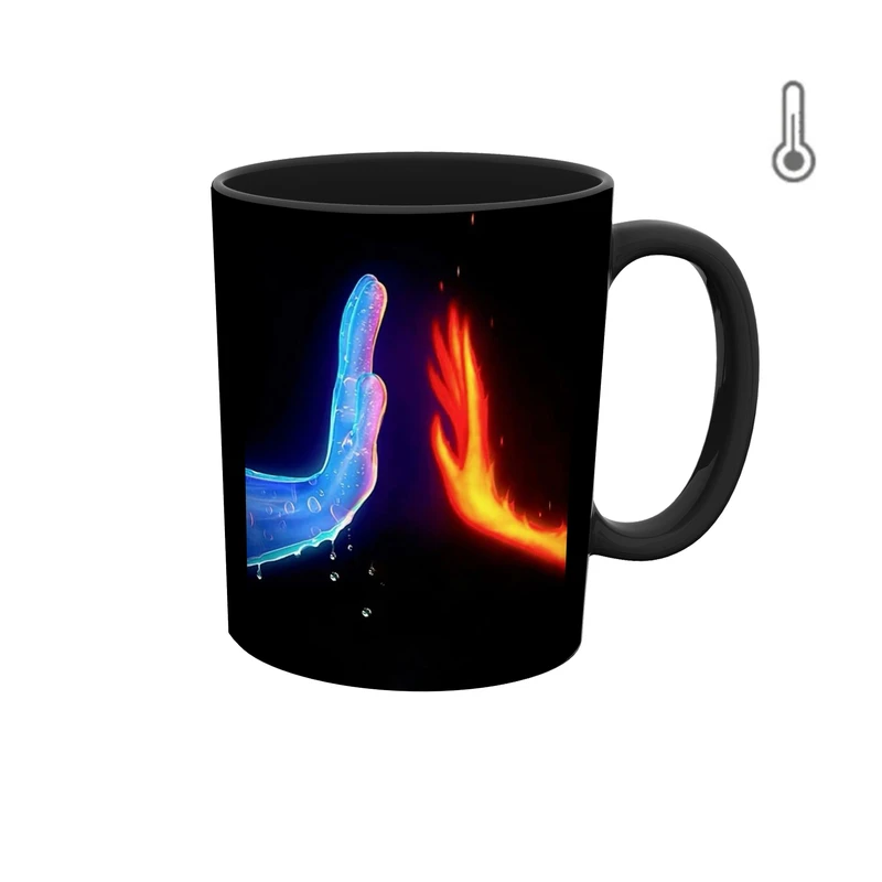 ماگ حرارتی طرح انیمیشن اتش و اب 