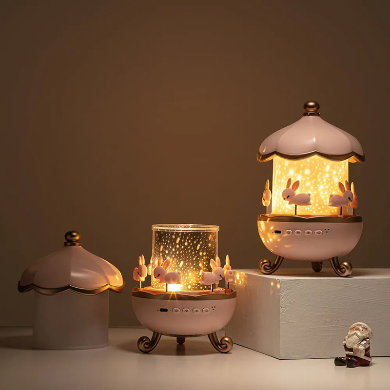 چراغ خواب طرح چرخ و فلک مدل WH-E03 بلوتوثی