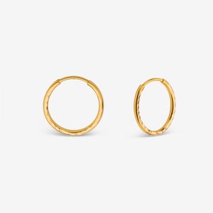 گوشواره حلقه‌ای طلا کم اجرت  18 عیار زنانه ناریا مدل تراش Me30