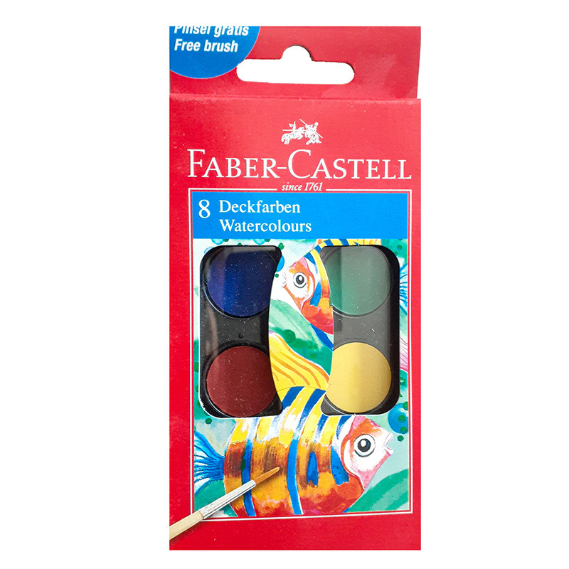 آبرنگ 8 رنگ فابر کاستل مدل 125008 آبرنگ 8 رنگ فابر کاستل مدل 125008