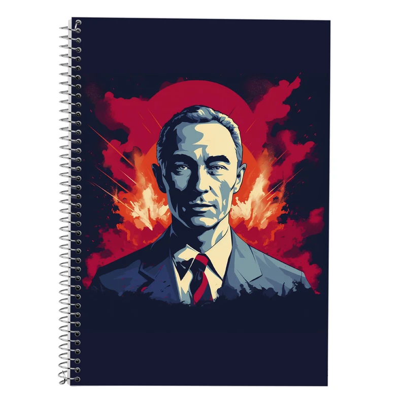 دفتر زبان 50 برگ مدوپد مدل دوخط طرح Oppenheimer کد DF2674