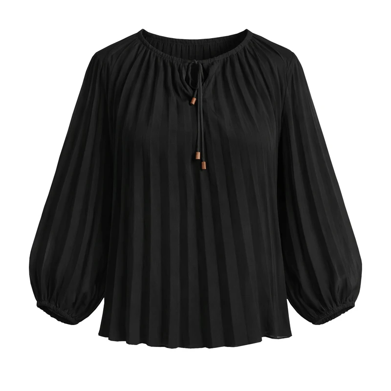 بلوز آستین بلند یقه گرد زنانه مکس مدل شفاف 46236