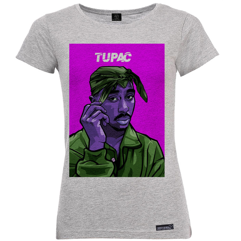 تی شرت آستین کوتاه زنانه 27 مدل Tupac Cartoon Colorful کد MH1098