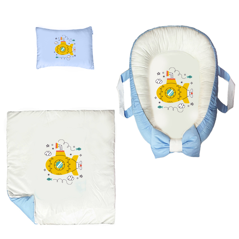 سرویس خواب سه تکه نوزاد مدل گارد محافظ دار طرح فانتزی کد 019