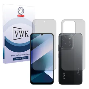 VWK Tough model transparent screen protector suitable for Xiaomi Poco C85 4G mobile phone along with the back protector