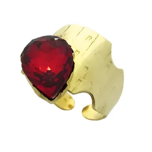 انگشتر زنانه گالری عزیزی طرح اشک مدل 15693