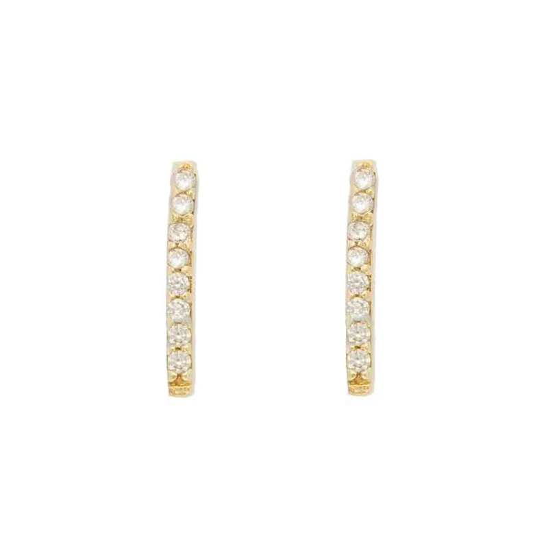 گوشواره میخی طلا 18 عیار زنانه کیا گالری مدل خط نگین مدل emoh026