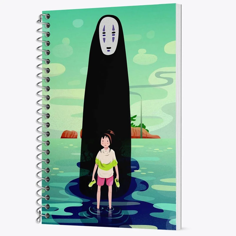 دفتر زبان 50 برگ خندالو مدل سه خط طرح انیمه شهر اشباح Spirited Away کد 4882