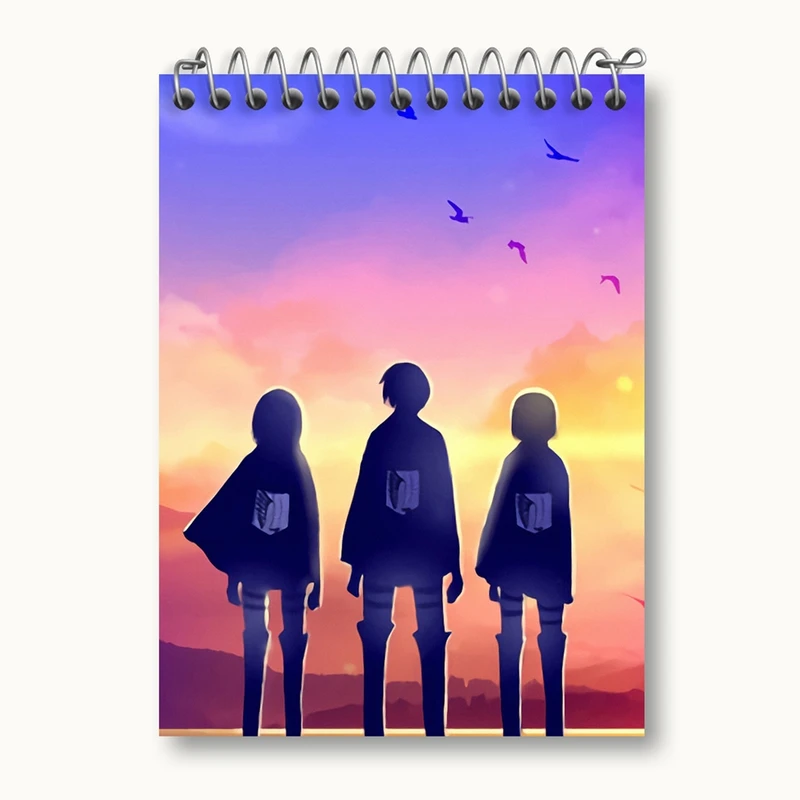 دفتر یادداشت 50 برگ خندالو مدل میکاسا و ارن و آرمین انیمه اتک آن تایتان Attack on Titan کد 11053
