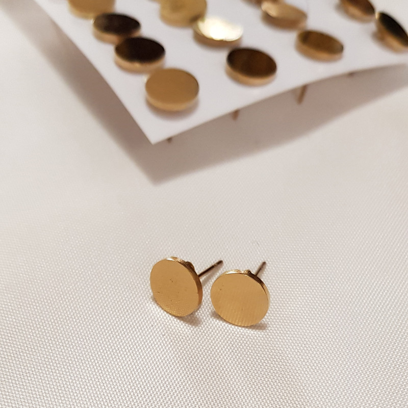 گوشواره دخترانه مدل آینه ای گرد 3239