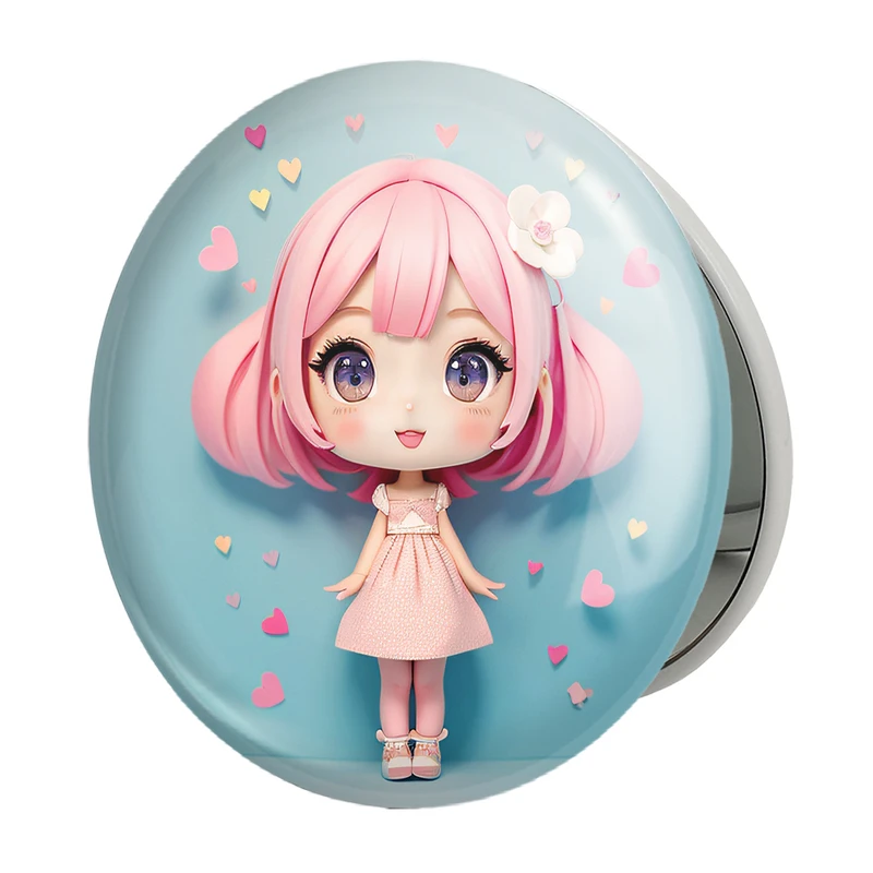 آینه جیبی خندالو طرح دخترانه (Girlish) مدل تاشو کد 36882