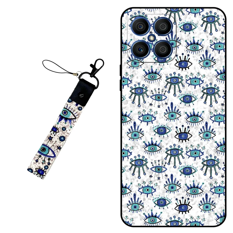 کاور مگافون طرح چشم نظر مدل 6464 مناسب برای گوشی موبایل آنر X8 4G به همراه بند آویز