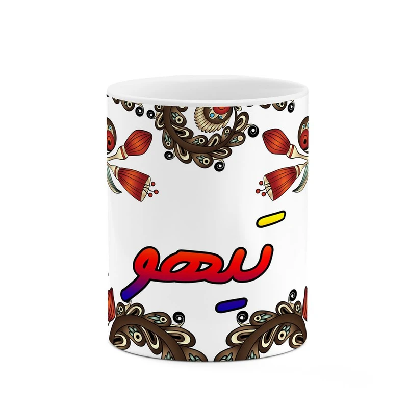 ماگ کاکتی مدل اسم تیهو طرح سنتی گل و بته کد mgh44629