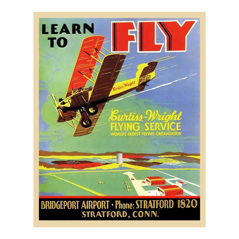 پوستر مدل سفر-خدمات پرواز کرتیس رایت