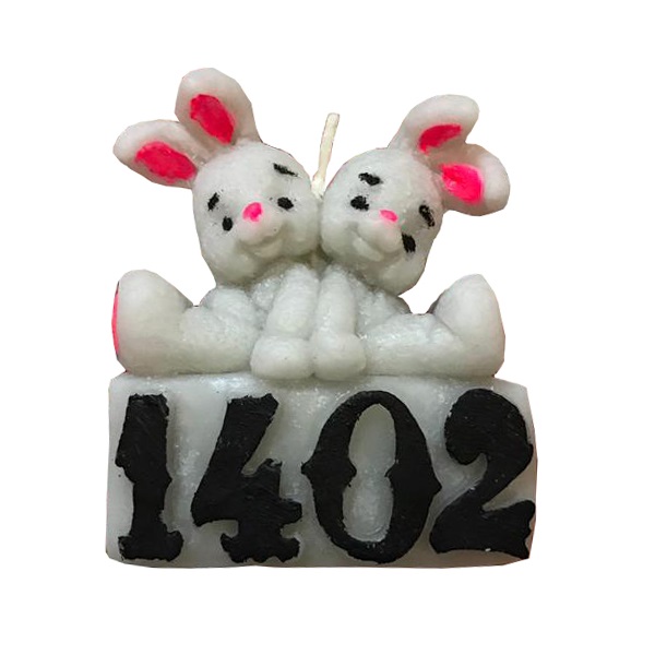 شمع دست ساز مدل خرگوش سال نو  عید 1402