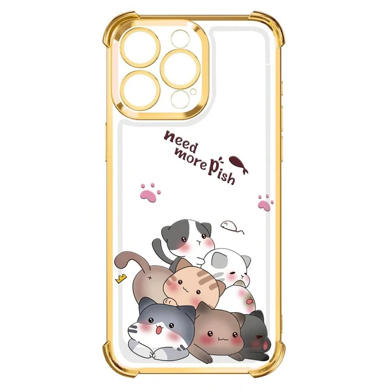کاور مدل Cute Cat Electroplated Shock Proof مناسب برای گوشی موبایل اپل iPhone 15 ProMax