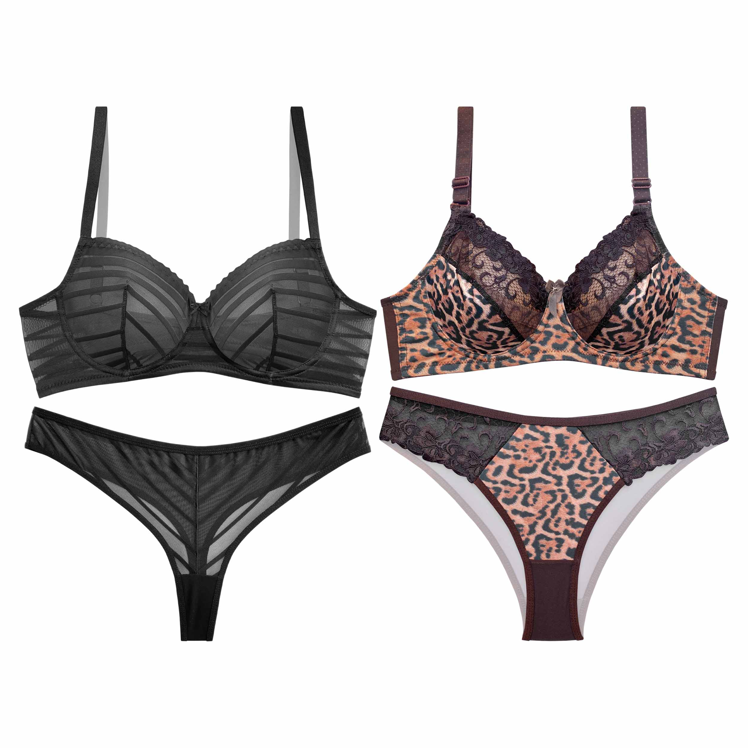 ست شورت و سوتین زنانه نوشه پوش کد 720-25102 مجموعه 2 عددی