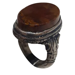 انگشتر نقره مردانه مدل جاسپر دریایی کد JD116195