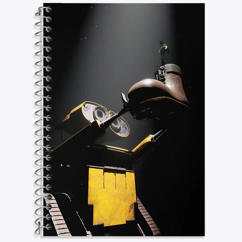 دفتر زبان 50 برگ خندالو مدل سه خط طرح وال ای (WALL-E) کد F978