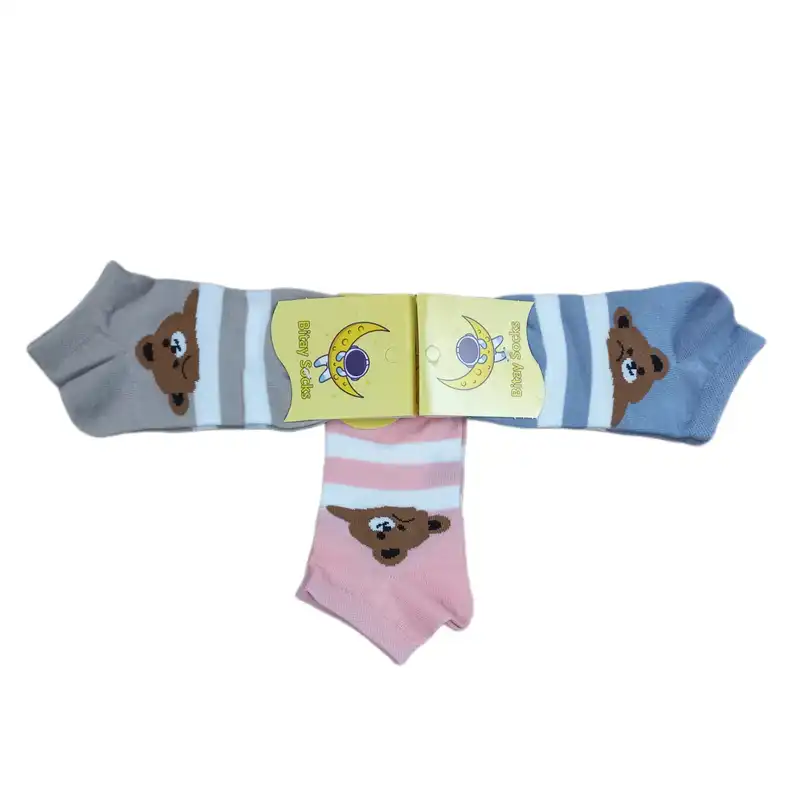 جوراب بچگانه مدل راه راه بسته سه عددی