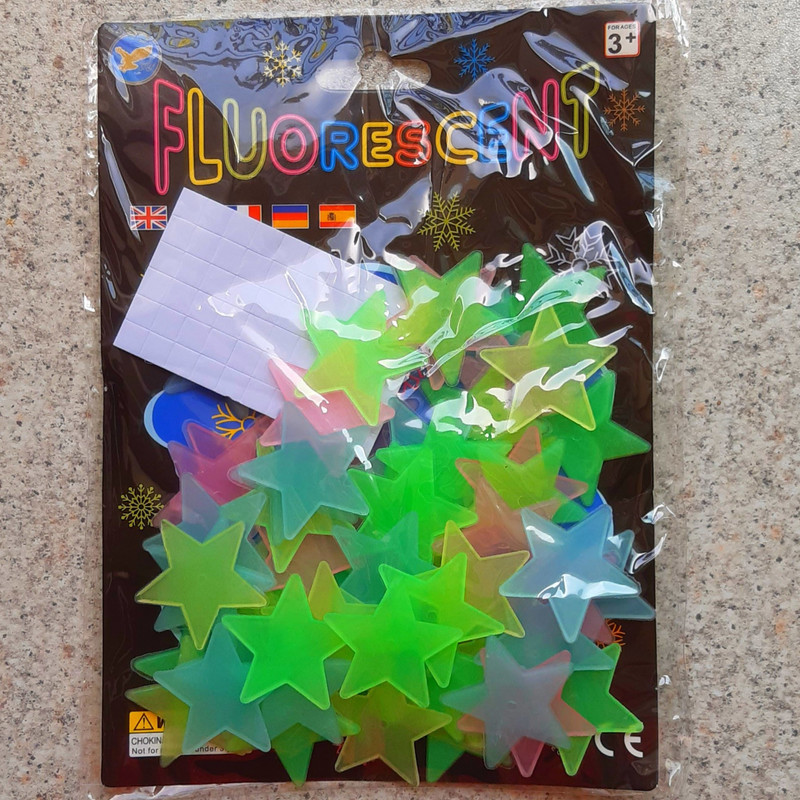 استیکر کودک مدل ستاره شب تاب کد 3CS بسته 50 عددی