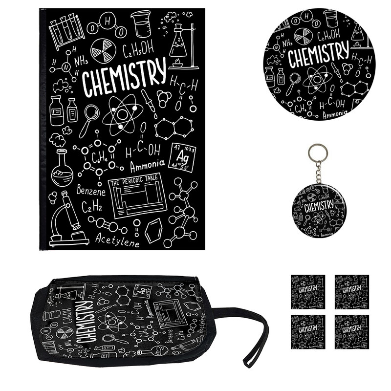 بسته لوازم تحریر مدل شیمی کد chemistry مجموعه 8 عددی