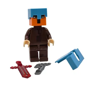 فیگور ناب سل مدل  ماینکرافت همراه با ابزار جنگ طرح MY WORLD کدNAAB 005 ارتفاع 9 سانتی متر