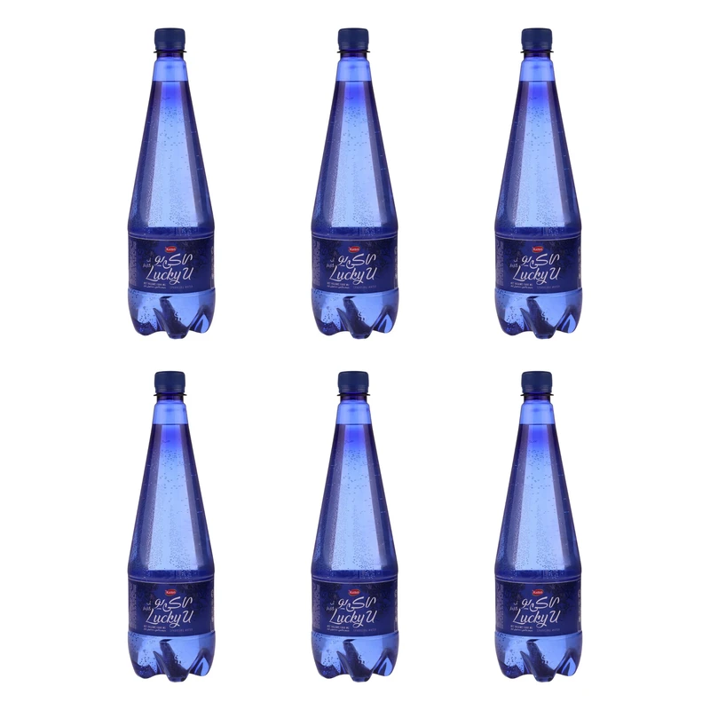 آب گازدار لاکی یو کاله - 1 لیتر بسته 6 عددی