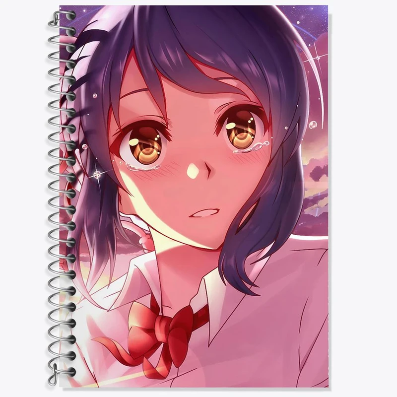 دفتر زبان 50 برگ خندالو مدل سه خط طرح میتسویا میامیزو انیمه یورنیم Your Name کد 16258