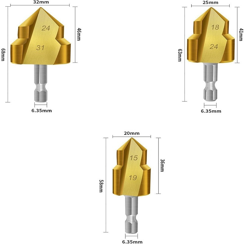 مته تخلیه لوله مدل tp-3 مجموعه 3 عددی