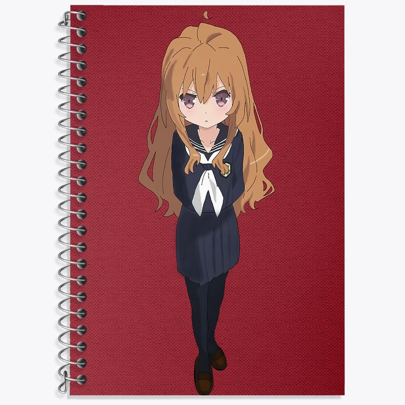 دفتر زبان 50 برگ خندالو مدل دو خط طرح تایگا انیمه تورادورا کد 32479