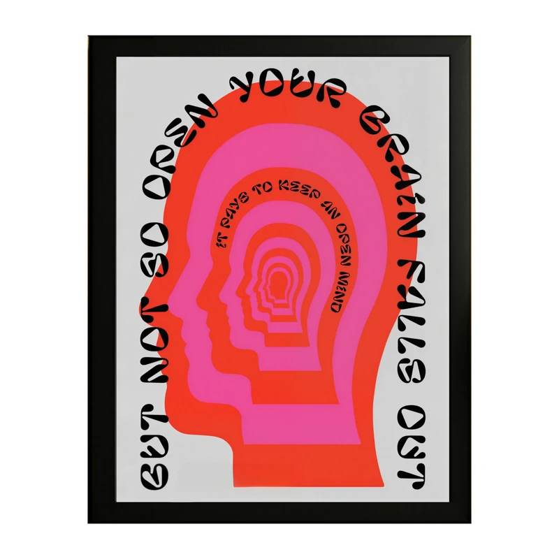 تابلو مدل مینیمال طرح ذهن باز کد 01 فریم مشکی