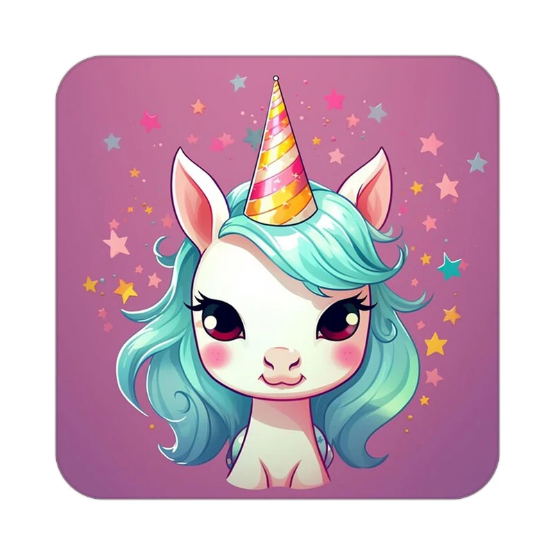 زیر لیوانی کاکتی طرح اسب تک شاخ و یونیکورن مدل mp29612