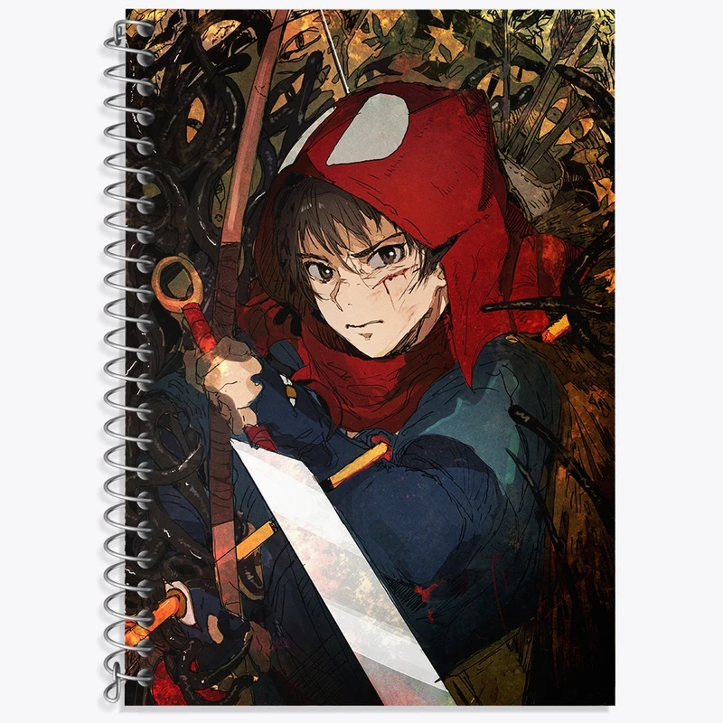 دفتر زبان 50 برگ خندالو مدل سه خط طرح آشیتاکا انیمه پرنسس مونونوکه کد 34102