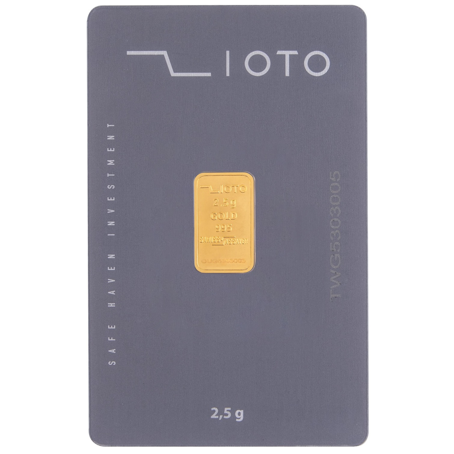 شمش طلا 24 عیار زیوتو مدل Au-p2.5