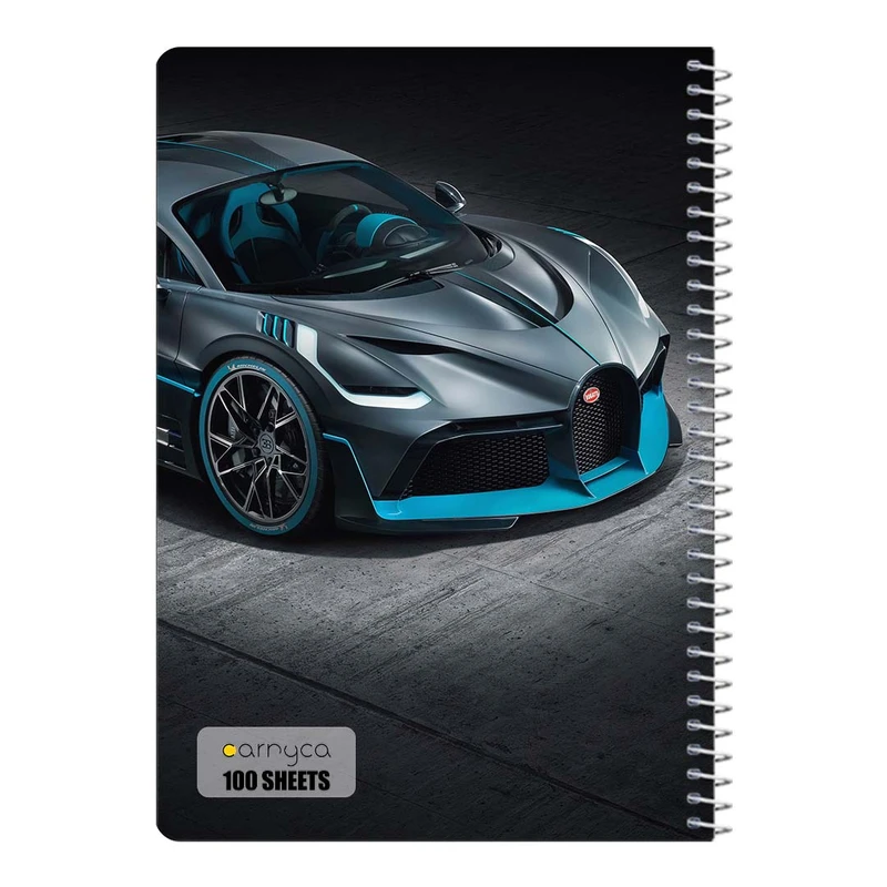 دفتر مشق 100 برگ سیمی کارنیکا طرح بوگاتی Bugatti کد 31570