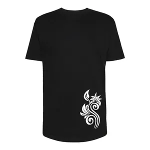 تی شرت لانگ آستین کوتاه زنانه مدل Flower کد Sh073 رنگ مشکی