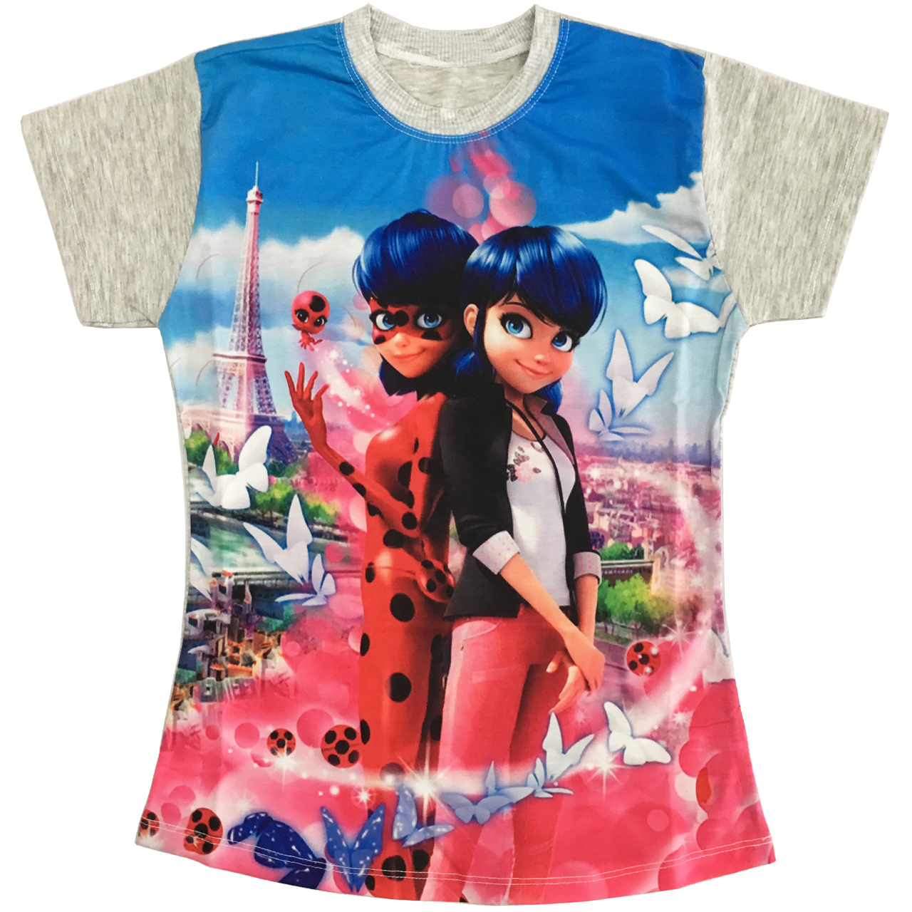  تی شرت آستین کوتاه دخترانه مدل دختر کفشدوزکی