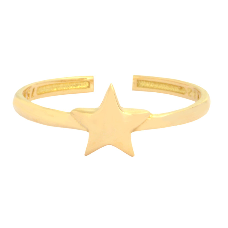 انگشتر طلا 18 عیار زنانه طلای مستجابی مدل نیم بند ستاره کد 5