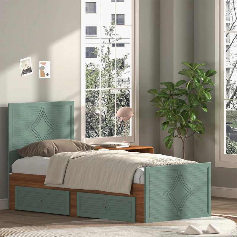 تخت‌خواب ام دی اف یک نفره اعیان مدل FH1026 سایز 80 * 180 سانتی‌متر