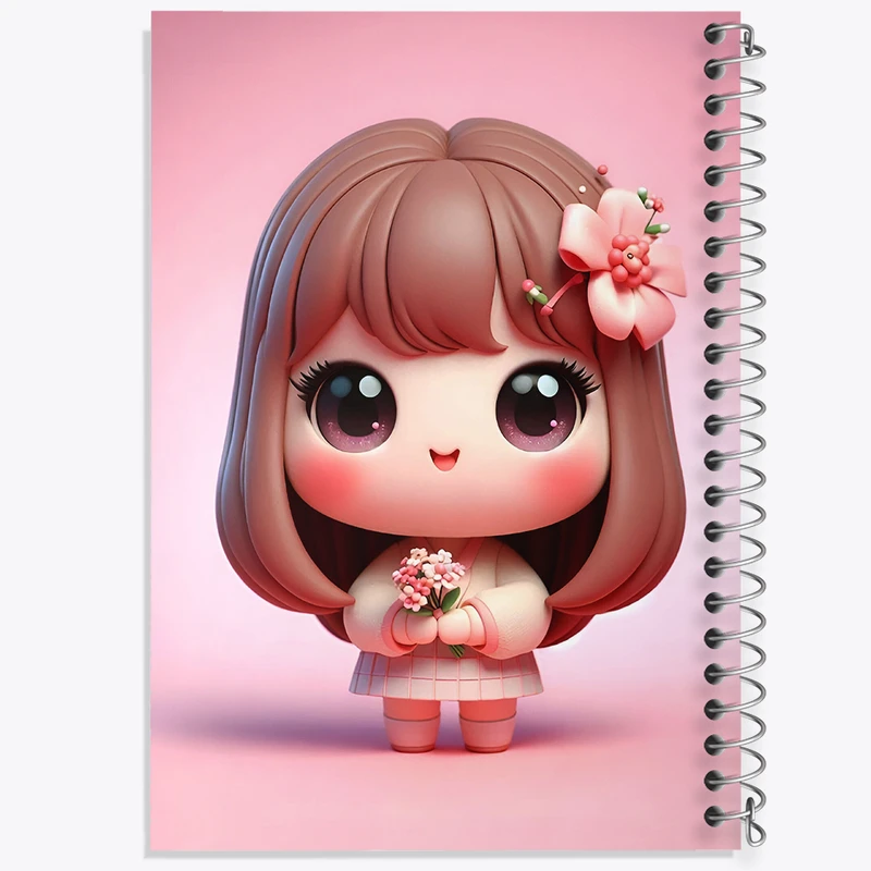 دفتر ژورنال نویسی 50 برگ خندالو مدل نقطه ای طرح دخترانه کیوت کد F6206