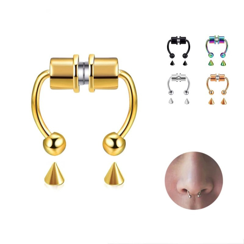 پیرسینگ زنانه مدل مگنتی طرح گوی و نیزه کد Mhr-1