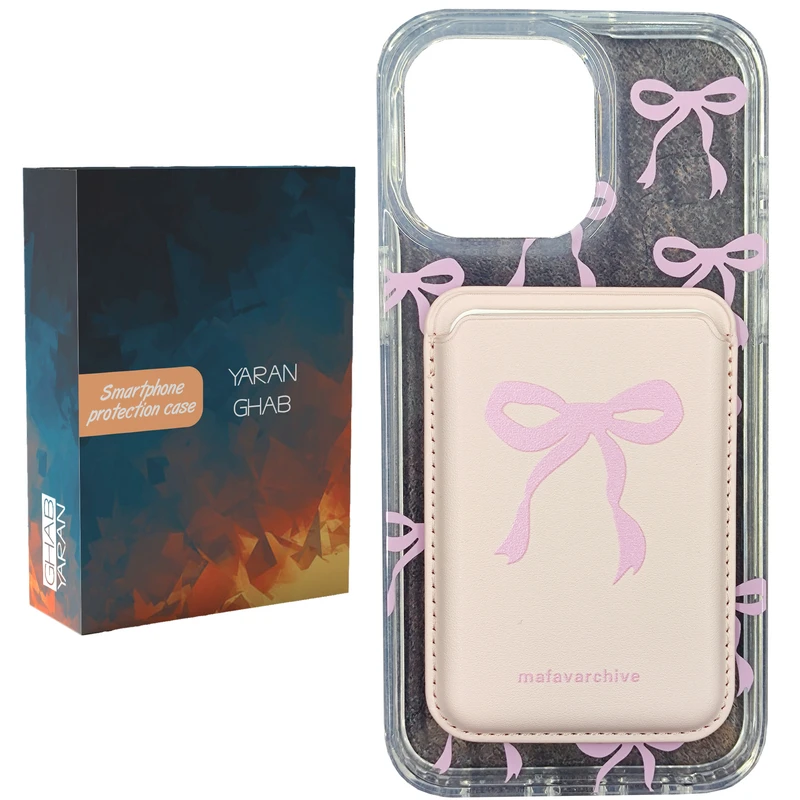 کاور یاران قاب مدل BoW مناسب برای گوشی موبایل اپل iPhone 15 به همراه ولت
