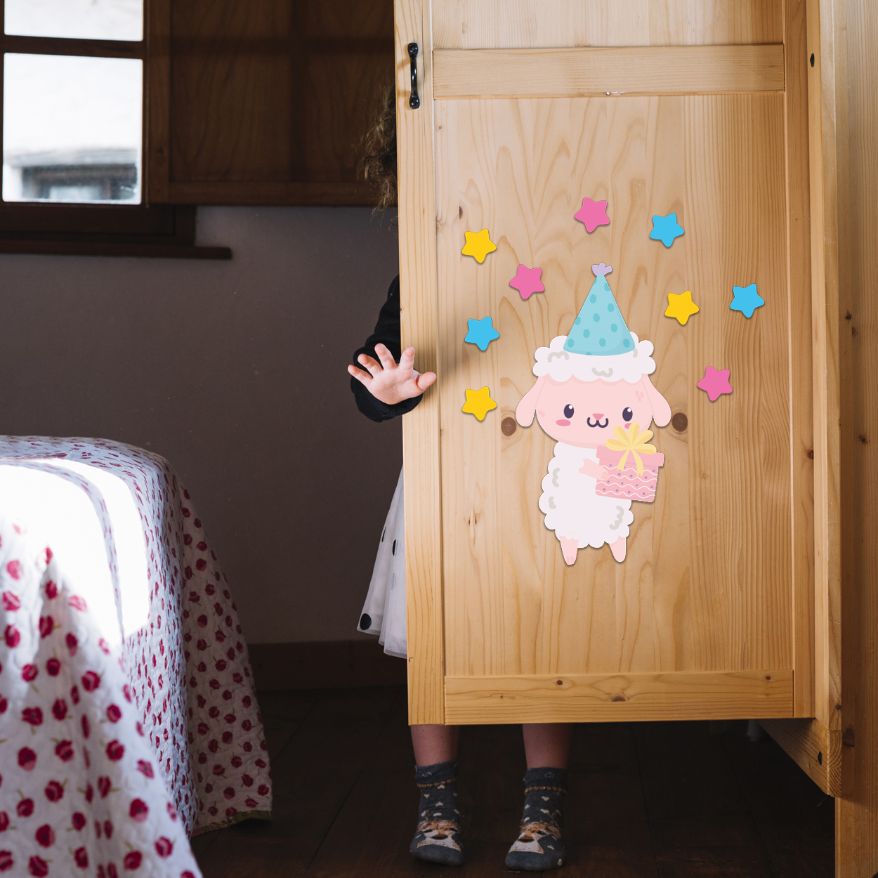 استیکر چوبی کودک باروچین مدل تولد کد 6046 مجموعه 10 عددی