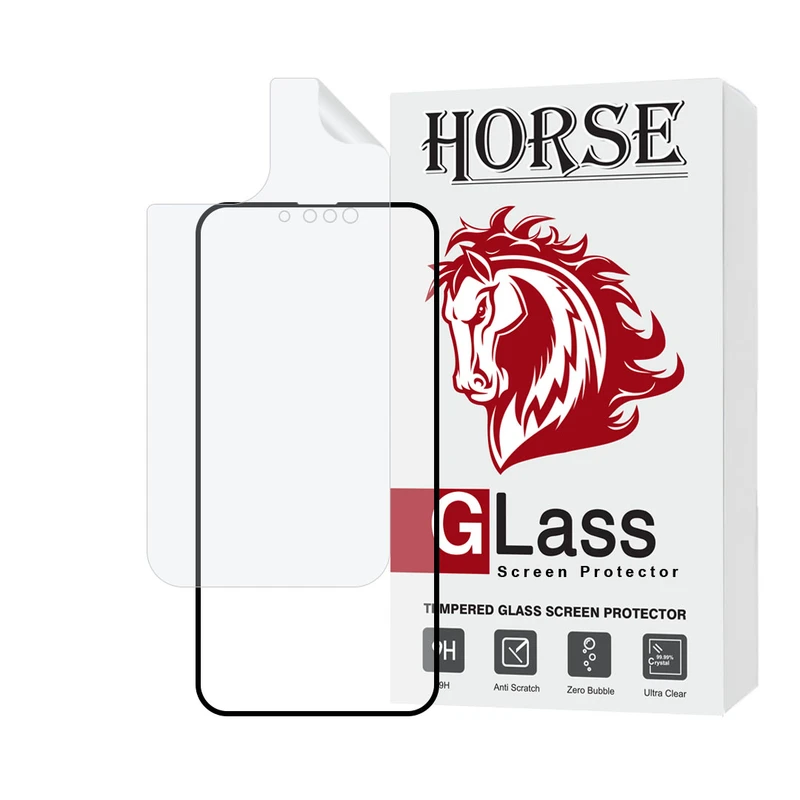 محافظ صفحه نمایش مات هورس مدل MCERAMNANOH مناسب برای گوشی موبایل اپل iPhone 14 Plus به همراه محافظ پشت گوشی